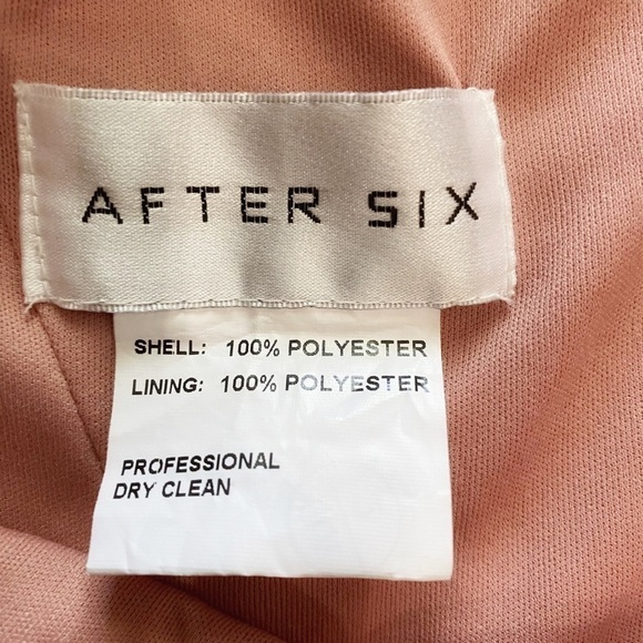 AFTER SIX DUSTY PINK ONE SHOULDER SIDE SLIT CHIFFON EVENING GOWN DRESS - 6 - Picture 7 of 9